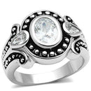 Silver Jewelry Rings Metal Ring 3W056 Rhodium Brass Ring with AAA Grade CZ Alamode Fashion Jewelry Outlet