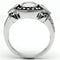 Metal Ring 3W056 Rhodium Brass Ring with AAA Grade CZ