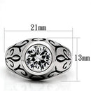 Metal Ring 3W057 Rhodium Brass Ring with AAA Grade CZ