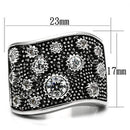 Metal Ring 3W059 Rhodium Brass Ring with AAA Grade CZ