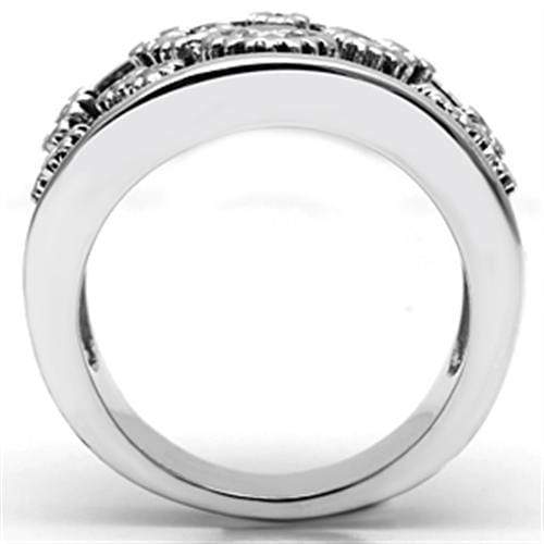Metal Ring 3W059 Rhodium Brass Ring with AAA Grade CZ