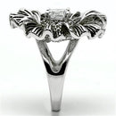 Metal Ring 3W060 Rhodium Brass Ring with AAA Grade CZ