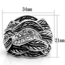 Silver Jewelry Rings Metal Ring 3W063 Rhodium Brass Ring with Top Grade Crystal Alamode Fashion Jewelry Outlet