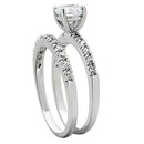 Metal Ring 3W105 Rhodium Brass Ring with AAA Grade CZ
