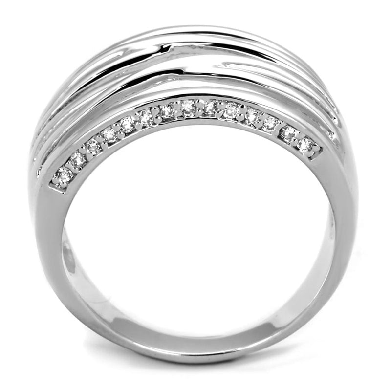 Metal Ring 3W1066 Rhodium Brass Ring with AAA Grade CZ