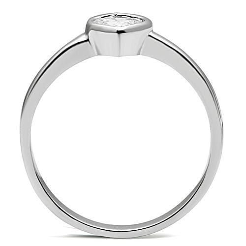 Metal Ring 3W107 Rhodium Brass Ring with AAA Grade CZ