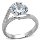 Metal Ring 3W1072 Rhodium Brass Ring with AAA Grade CZ