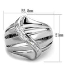 Metal Ring 3W1077 Rhodium Brass Ring with AAA Grade CZ