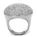 Metal Ring 3W1079 Rhodium Brass Ring with AAA Grade CZ