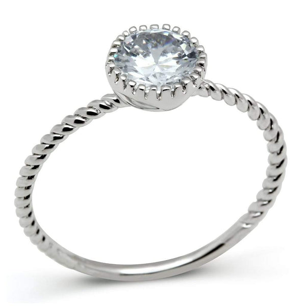 Metal Ring 3W108 Rhodium Brass Ring with AAA Grade CZ