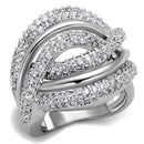 Metal Ring 3W1081 Rhodium Brass Ring with AAA Grade CZ