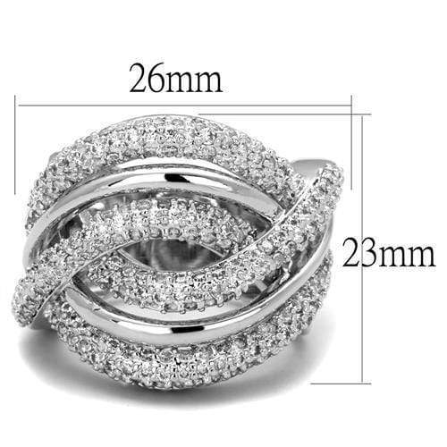 Metal Ring 3W1081 Rhodium Brass Ring with AAA Grade CZ