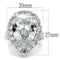 Metal Ring 3W1084 Rhodium Brass Ring with AAA Grade CZ