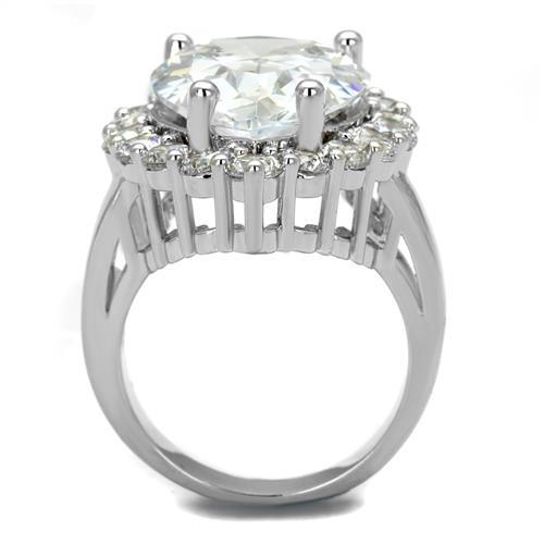 Metal Ring 3W1084 Rhodium Brass Ring with AAA Grade CZ