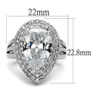 Silver Jewelry Rings Metal Ring 3W1085 Rhodium Brass Ring with AAA Grade CZ Alamode Fashion Jewelry Outlet