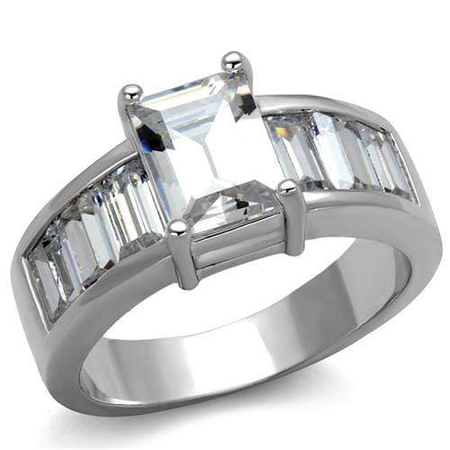 Silver Jewelry Rings Metal Ring 3W1086 Rhodium Brass Ring with AAA Grade CZ Alamode Fashion Jewelry Outlet