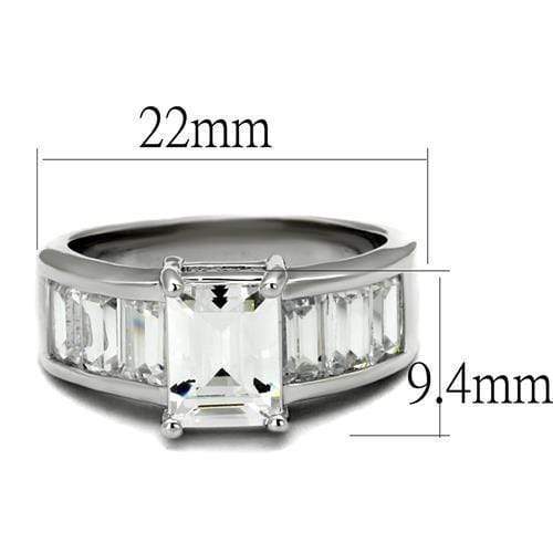 Metal Ring 3W1086 Rhodium Brass Ring with AAA Grade CZ