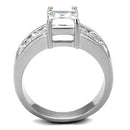 Metal Ring 3W1086 Rhodium Brass Ring with AAA Grade CZ