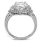 Metal Ring 3W1087 Rhodium Brass Ring with AAA Grade CZ