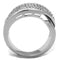 Metal Ring 3W1089 Rhodium + Ruthenium Brass Ring with CZ