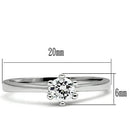 Metal Ring 3W109 Rhodium Brass Ring with AAA Grade CZ