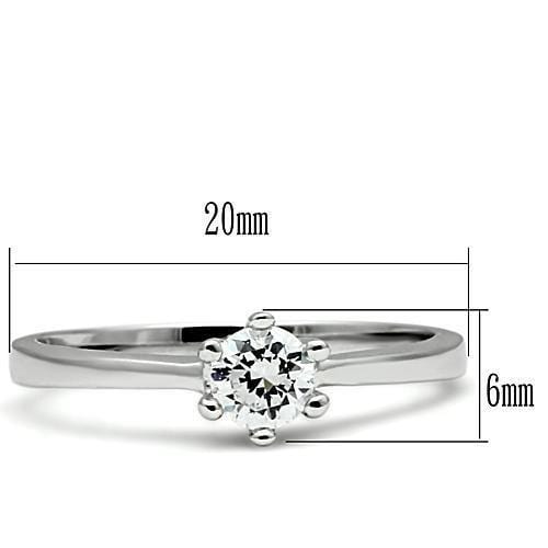 Metal Ring 3W109 Rhodium Brass Ring with AAA Grade CZ