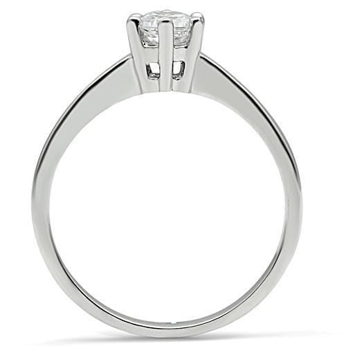 Metal Ring 3W109 Rhodium Brass Ring with AAA Grade CZ