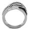 Silver Jewelry Rings Metal Ring 3W1090 Rhodium + Ruthenium Brass Ring with CZ Alamode Fashion Jewelry Outlet