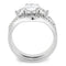 Middle Finger Ring 3W1594 Rhodium Brass Ring with AAA Grade CZ