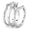 Middle Finger Ring 3W1594 Rhodium Brass Ring with AAA Grade CZ