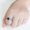 Middle Finger Ring 3W1597 Rhodium Brass Ring with CZ in London Blue