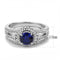 Middle Finger Ring 3W1598 Rhodium Brass Ring with CZ in London Blue