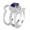 Middle Finger Ring 3W1599 Rhodium Brass Ring with Synthetic in London Blue