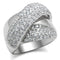 Middle Finger Ring 3W160 Rhodium Brass Ring with AAA Grade CZ