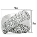 Middle Finger Ring 3W160 Rhodium Brass Ring with AAA Grade CZ