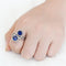 Middle Finger Ring 3W1600 Rhodium Brass Ring with CZ in London Blue