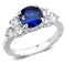 Silver Jewelry Rings Middle Finger Ring 3W1601 Rhodium Brass Ring with CZ in London Blue Alamode Fashion Jewelry Outlet