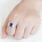 Middle Finger Ring 3W1601 Rhodium Brass Ring with CZ in London Blue