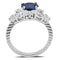 Middle Finger Ring 3W1601 Rhodium Brass Ring with CZ in London Blue