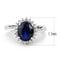 Middle Finger Ring 3W1602 Rhodium Brass Ring with CZ in London Blue