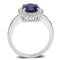 Middle Finger Ring 3W1602 Rhodium Brass Ring with CZ in London Blue