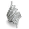 Middle Finger Ring 3W161 Rhodium Brass Ring with AAA Grade CZ