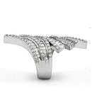 Middle Finger Ring 3W161 Rhodium Brass Ring with AAA Grade CZ