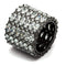 Middle Finger Ring 3W171 Ruthenium Brass Ring with AAA Grade CZ