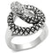 Middle Finger Ring 3W183 Rhodium Brass Ring with Top Grade Crystal