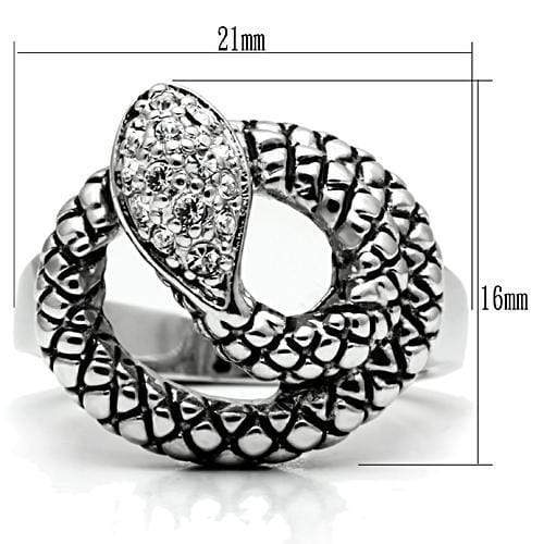 Middle Finger Ring 3W183 Rhodium Brass Ring with Top Grade Crystal