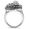 Middle Finger Ring 3W183 Rhodium Brass Ring with Top Grade Crystal