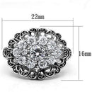 Middle Finger Ring 3W184 Rhodium Brass Ring with AAA Grade CZ