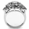 Middle Finger Ring 3W184 Rhodium Brass Ring with AAA Grade CZ