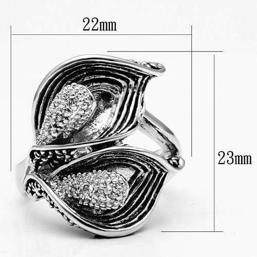 Middle Finger Ring 3W185 Rhodium Brass Ring with AAA Grade CZ